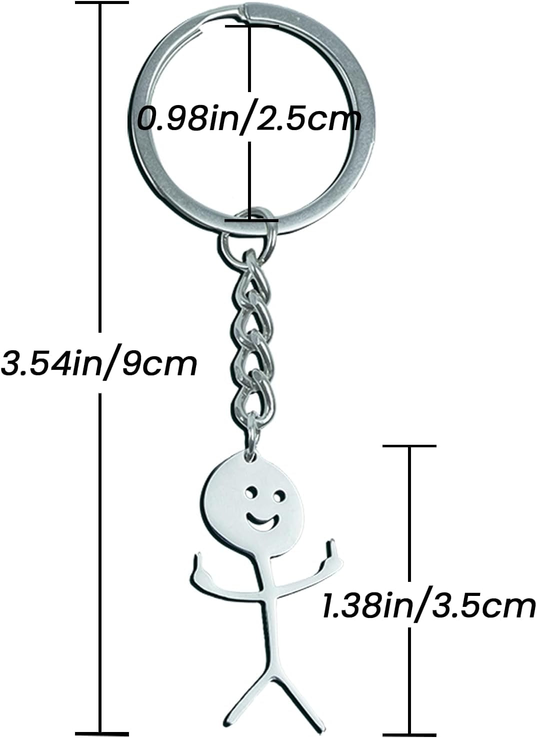 Stick figure Middle Finger Keychains 6Pack