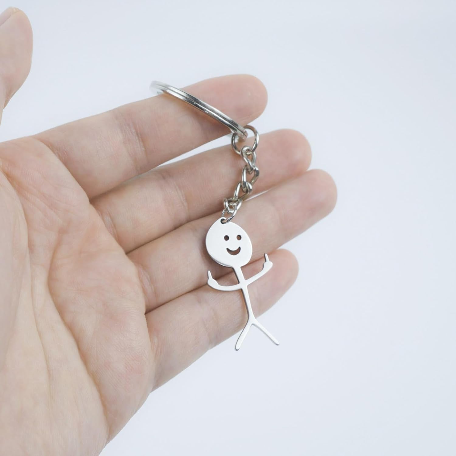 Stick figure Middle Finger Keychains 6Pack